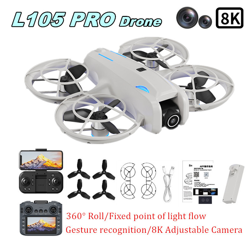 Drone Lidar - L105 PRO ドローン デュエル 8Kレンズ 完全衝突防止＆完全密閉型