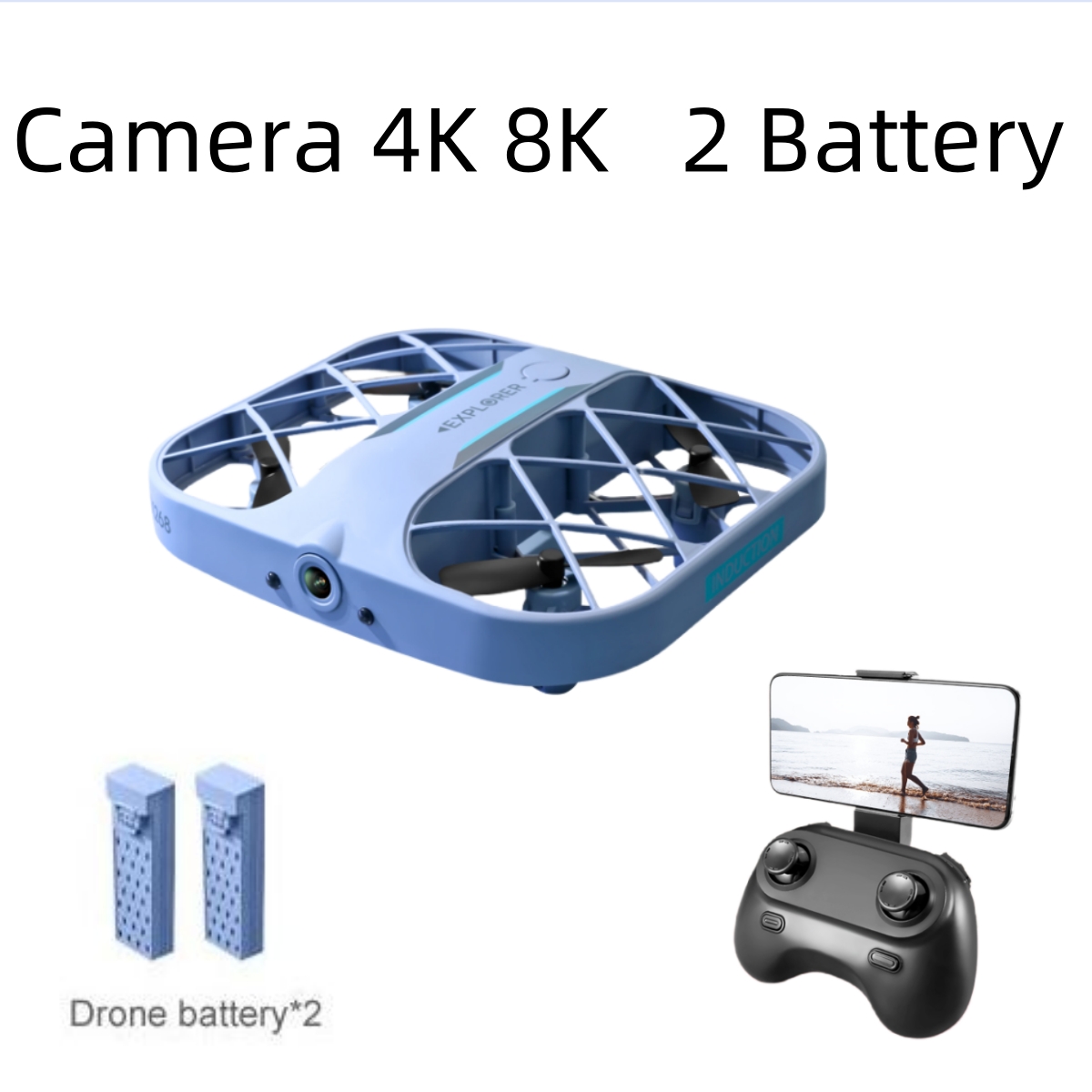 Drone Lidar - JJRC H107 FPV RCドローン（バッテリー2個付き）、8K/4Kカメラ搭載クアッドコプター、リモコン付きドローン、クリスマスプレゼントに最適