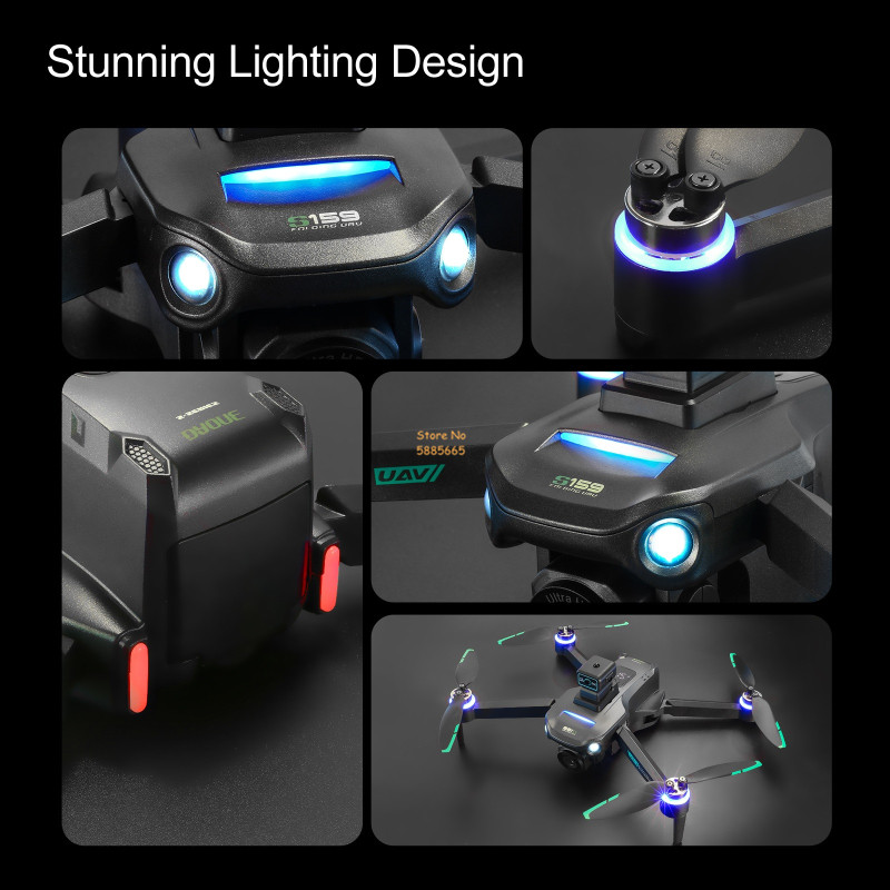 リモコン付きクワッドコプタードローン,障害物回避,LEDスク - Drone Lidar のレビューと価格
